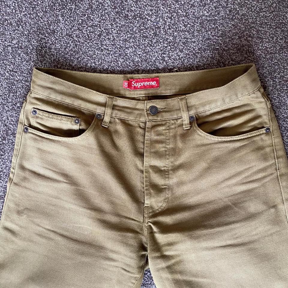 Brown supreme baggy jeans w30. Very good condition... - Depop
