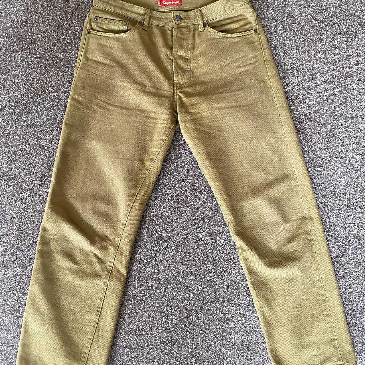 Brown supreme baggy jeans w30. Very good condition - Depop
