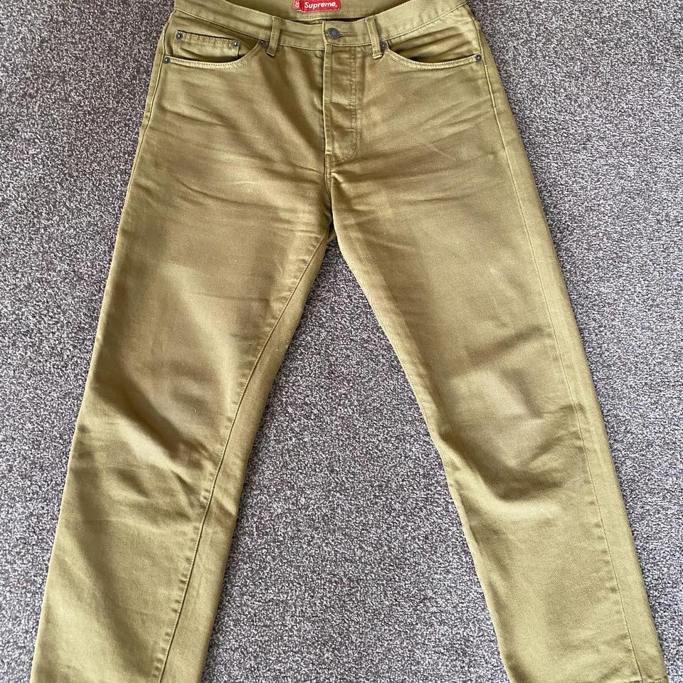 Brown supreme baggy jeans w30. Very good condition... - Depop