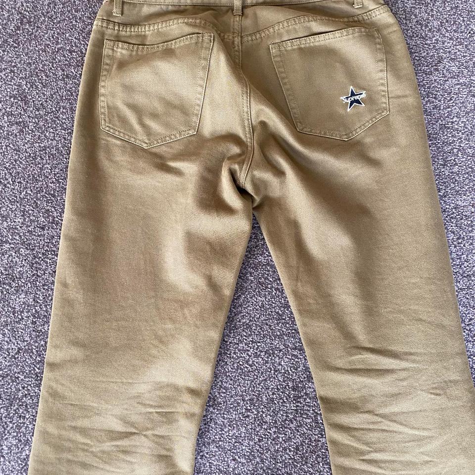 Brown supreme baggy jeans w30. Very good condition... - Depop