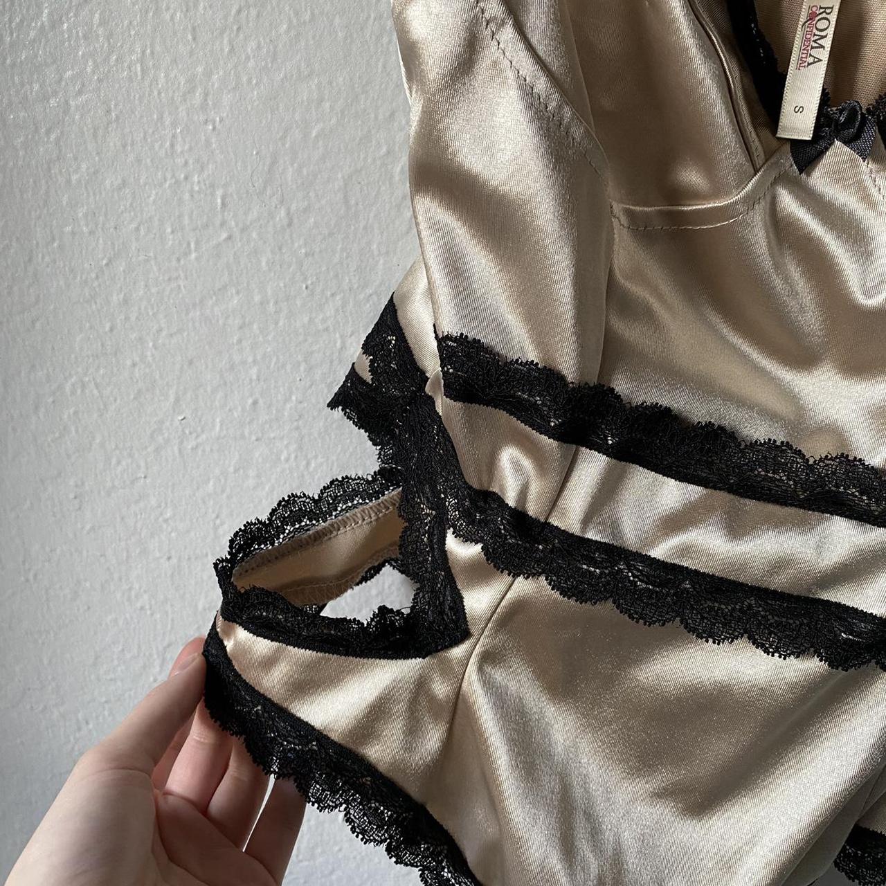 Roma Belle magnifique satin teddy bodysuit sold on... - Depop