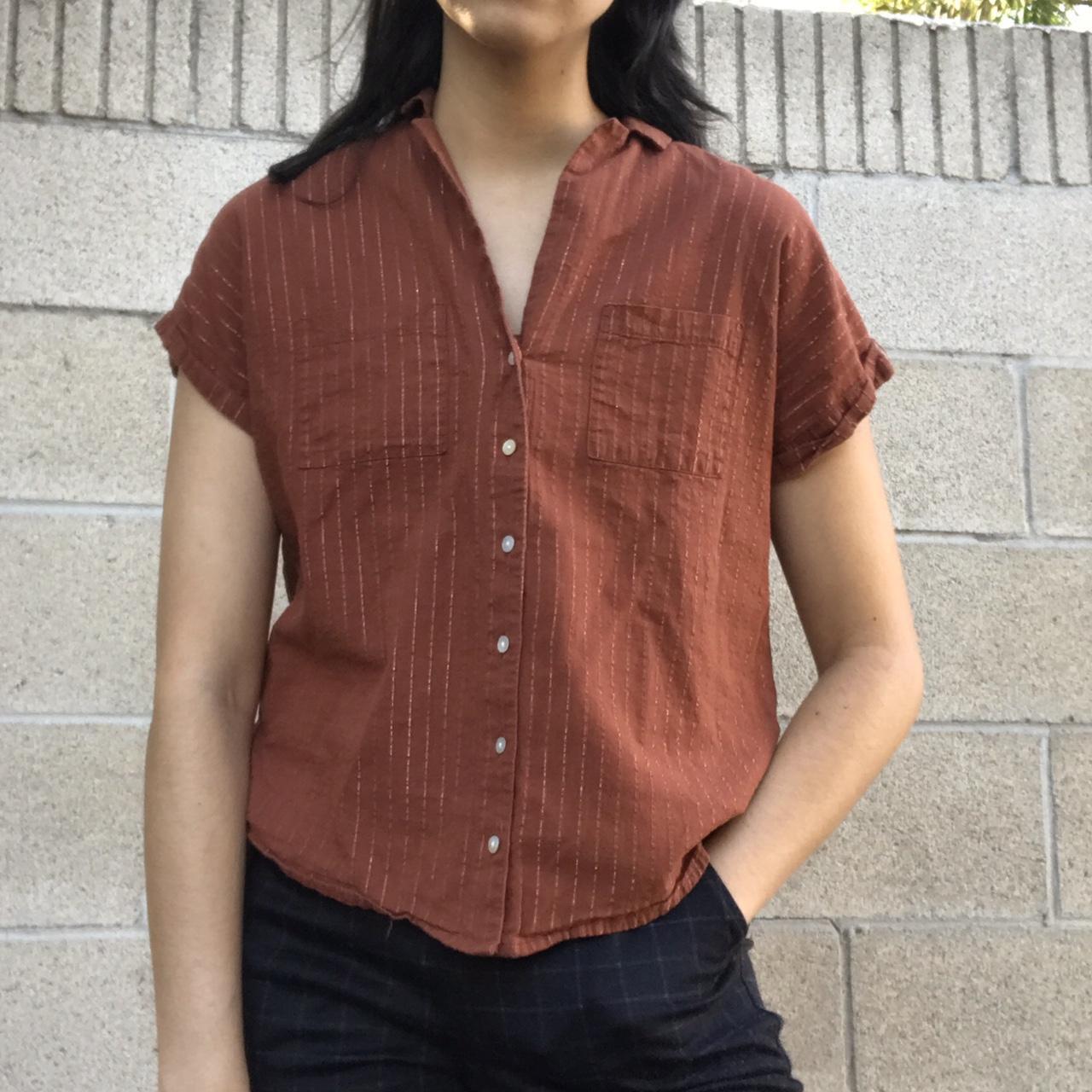 A New Day (Target) burnt orange button down blouse!... Depop