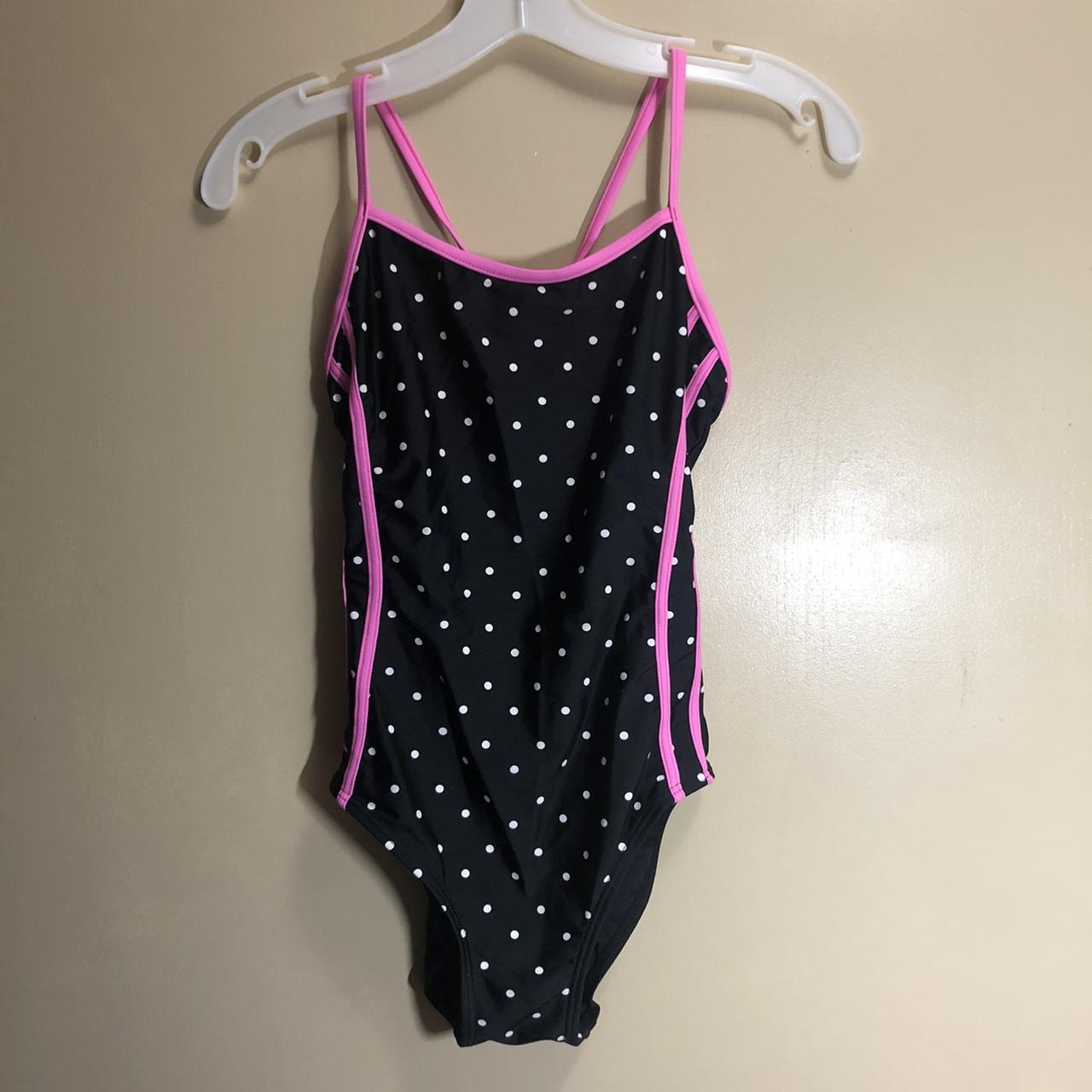 Women's Black and Pink Swimsuit-one-piece | Depop