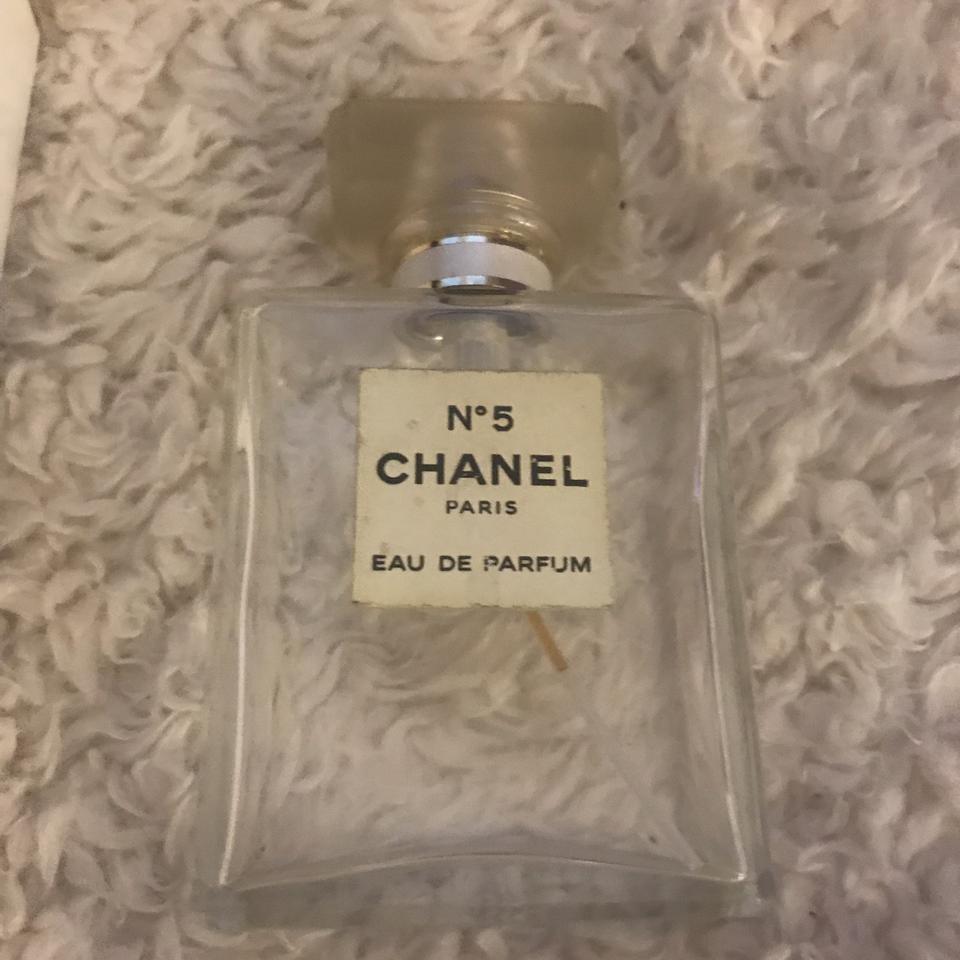 Chanel perfume bottle, boxes and gold sparkly - Depop