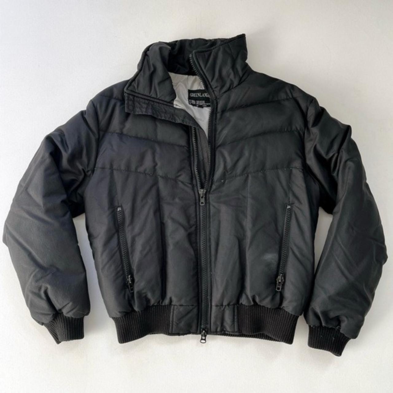 Black Puffer Jacket Down Fill Vintage Full Zip... - Depop