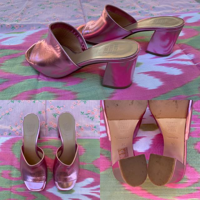 Maryam Nassir Zadeh Pink Metallic Mar Mule Sandal ~... - Depop