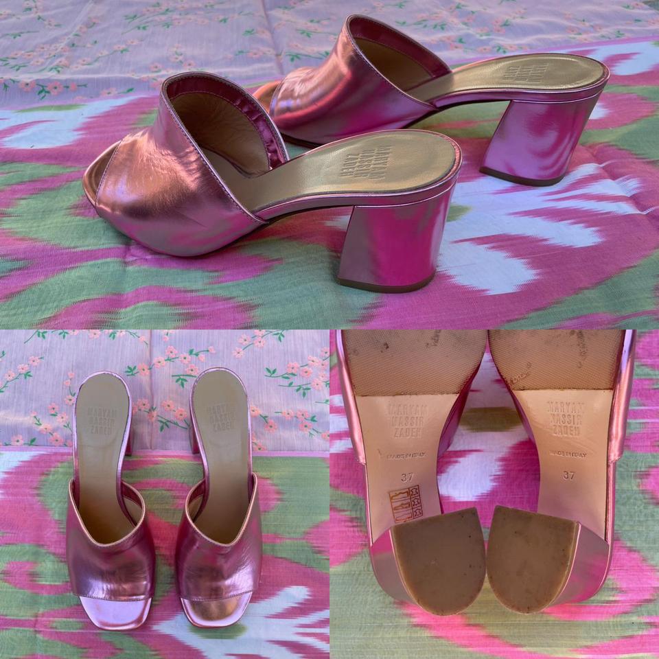 Maryam Nassir Zadeh Pink Metallic Mar Mule Sandal ~... - Depop