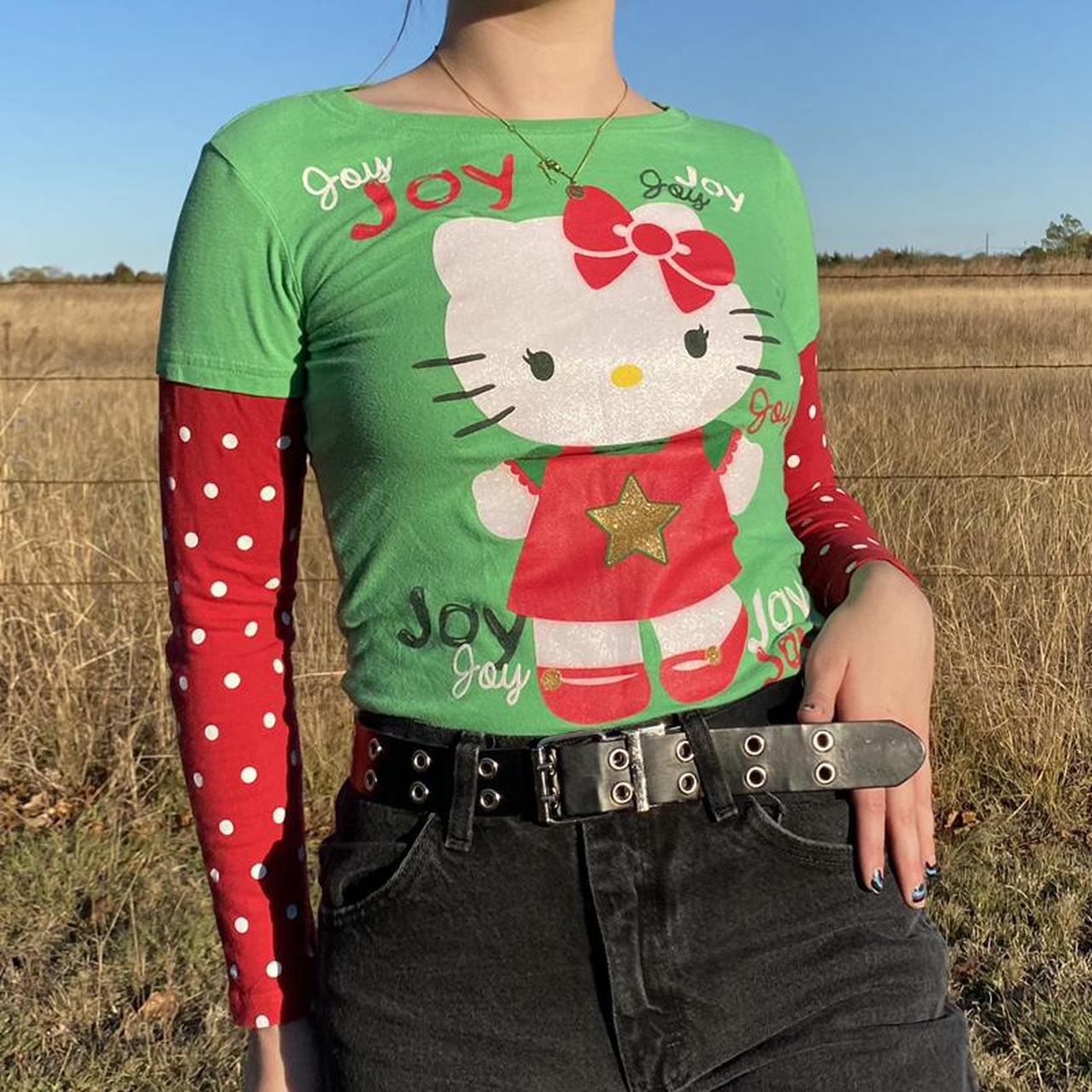 y2k hello kitty sanrio double layered holiday kitty - Depop