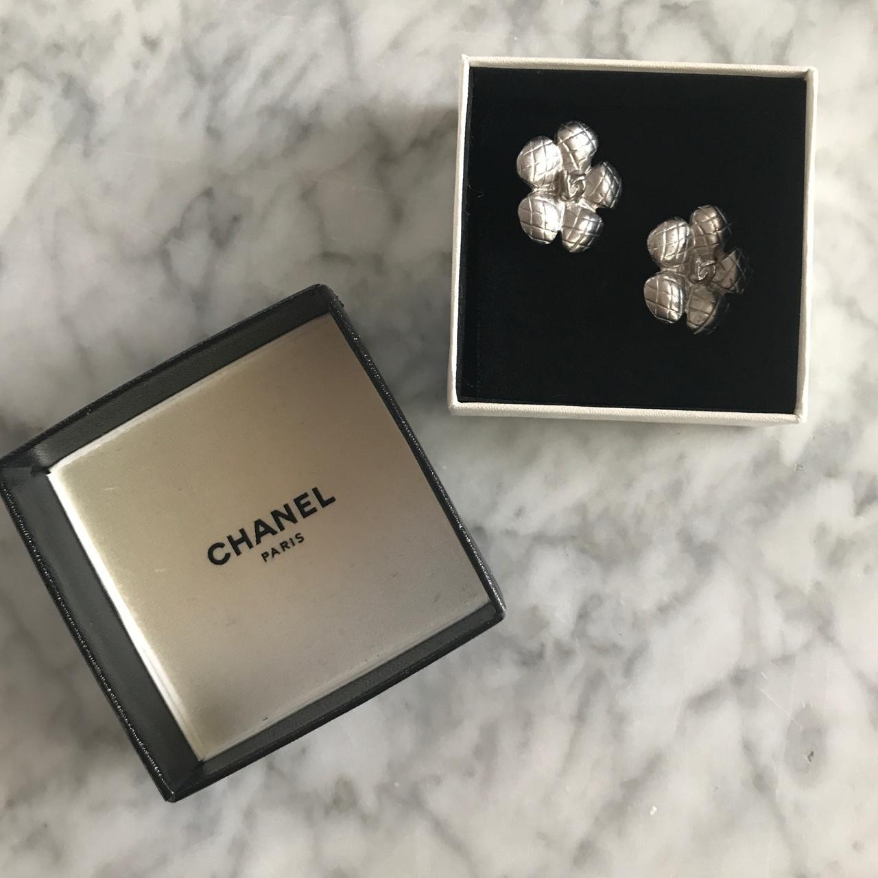 Chanel Camelia earrings. Classic Chanel clip-on