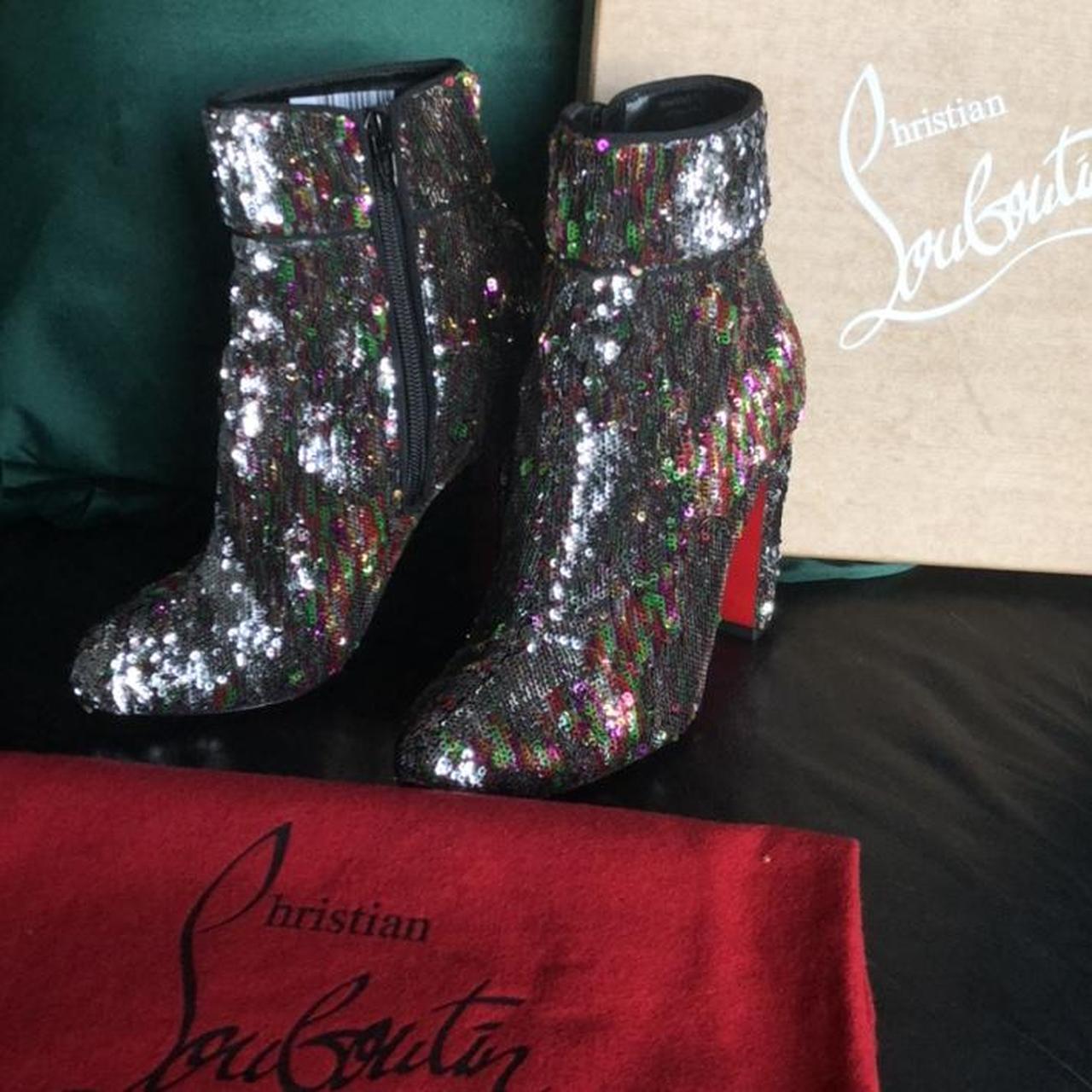 Silver hot sale louboutin boots