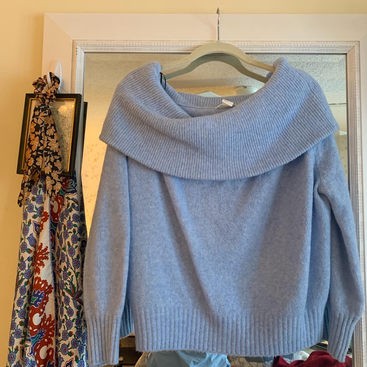 Baby blue off clearance the shoulder sweater