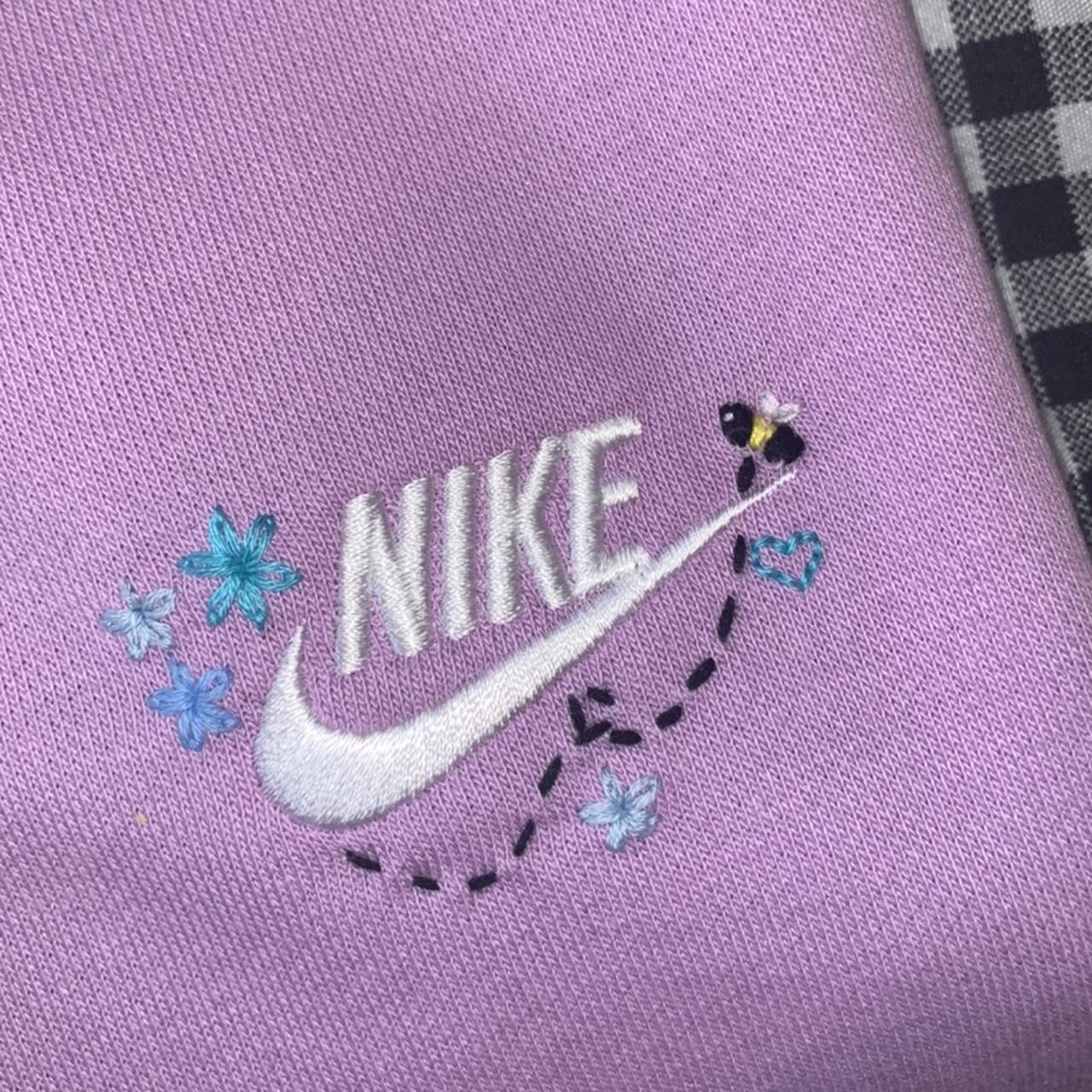 embroidered nike sweatshirt flowers