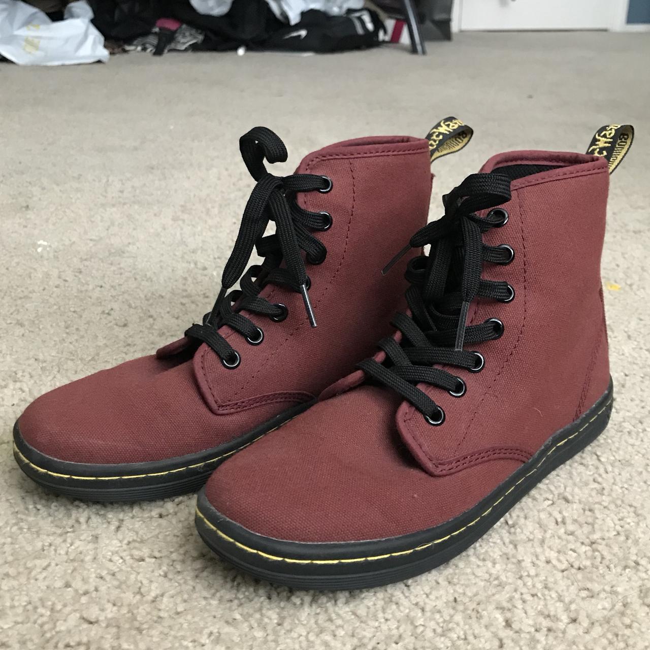 Burgundy canvas doc store martens