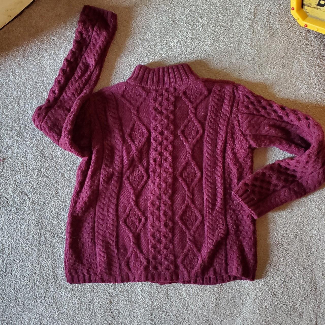 Inis Crafts 100% Merino Wool full zip cable knit... - Depop