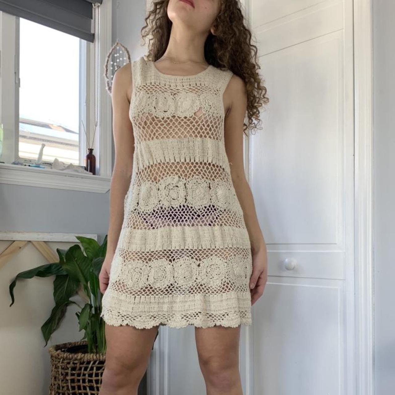 Abercrombie and Fitch Crochet dress. See through... - Depop