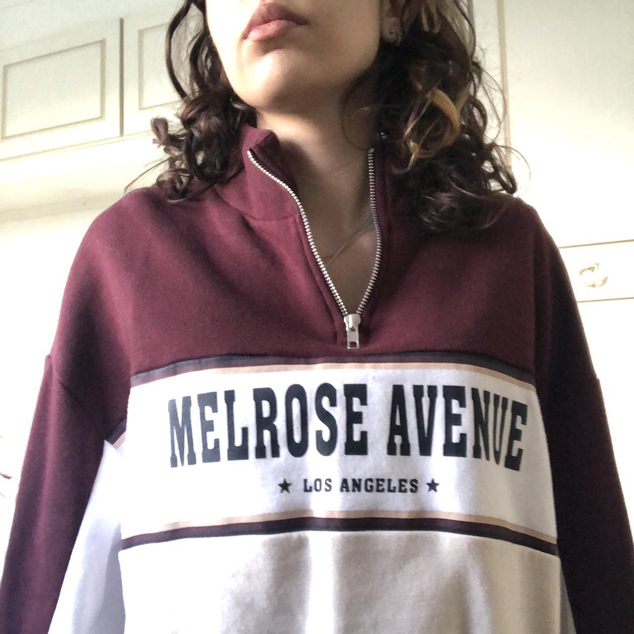 Melrose Avenue LA zip up soft crop top jumper with... Depop