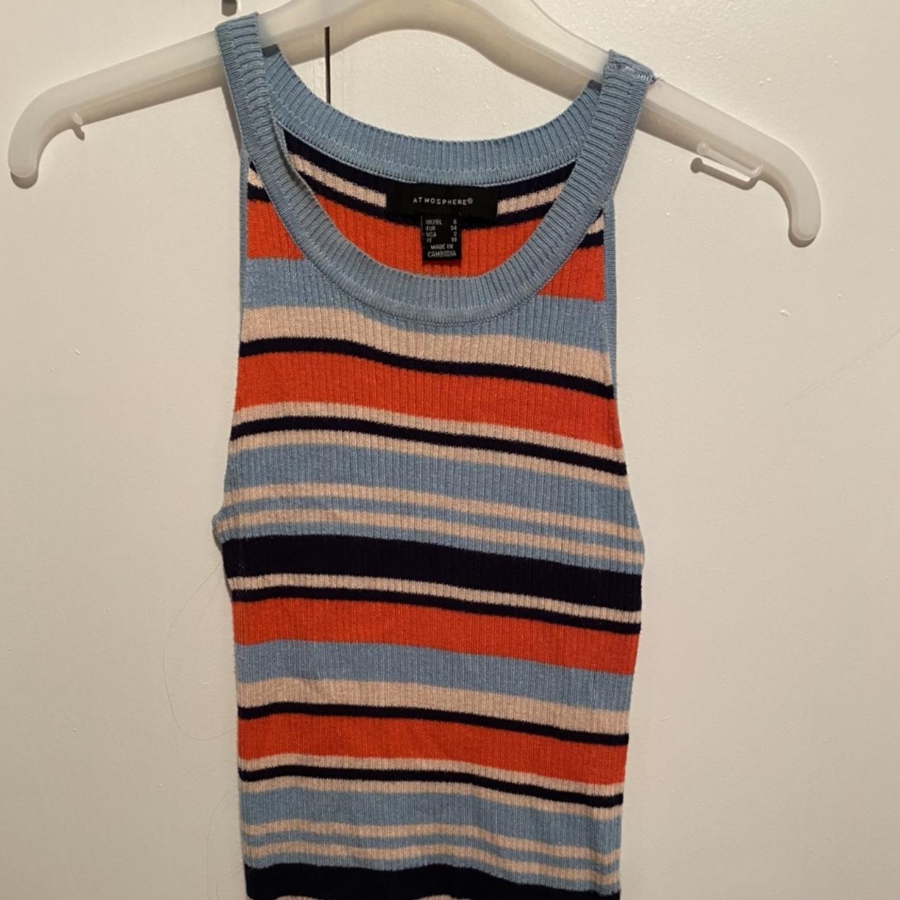 Primark striped halter neck top. Hardly worn - Depop