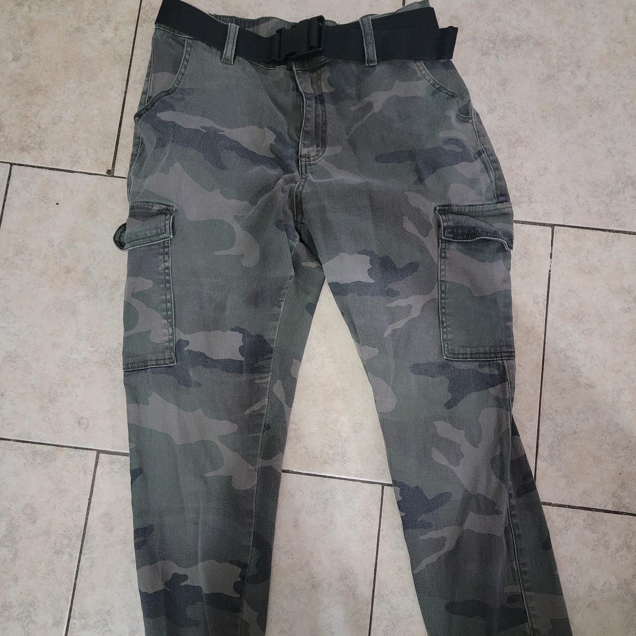 High Waisted camo cargo pants with four pockets and... - Depop