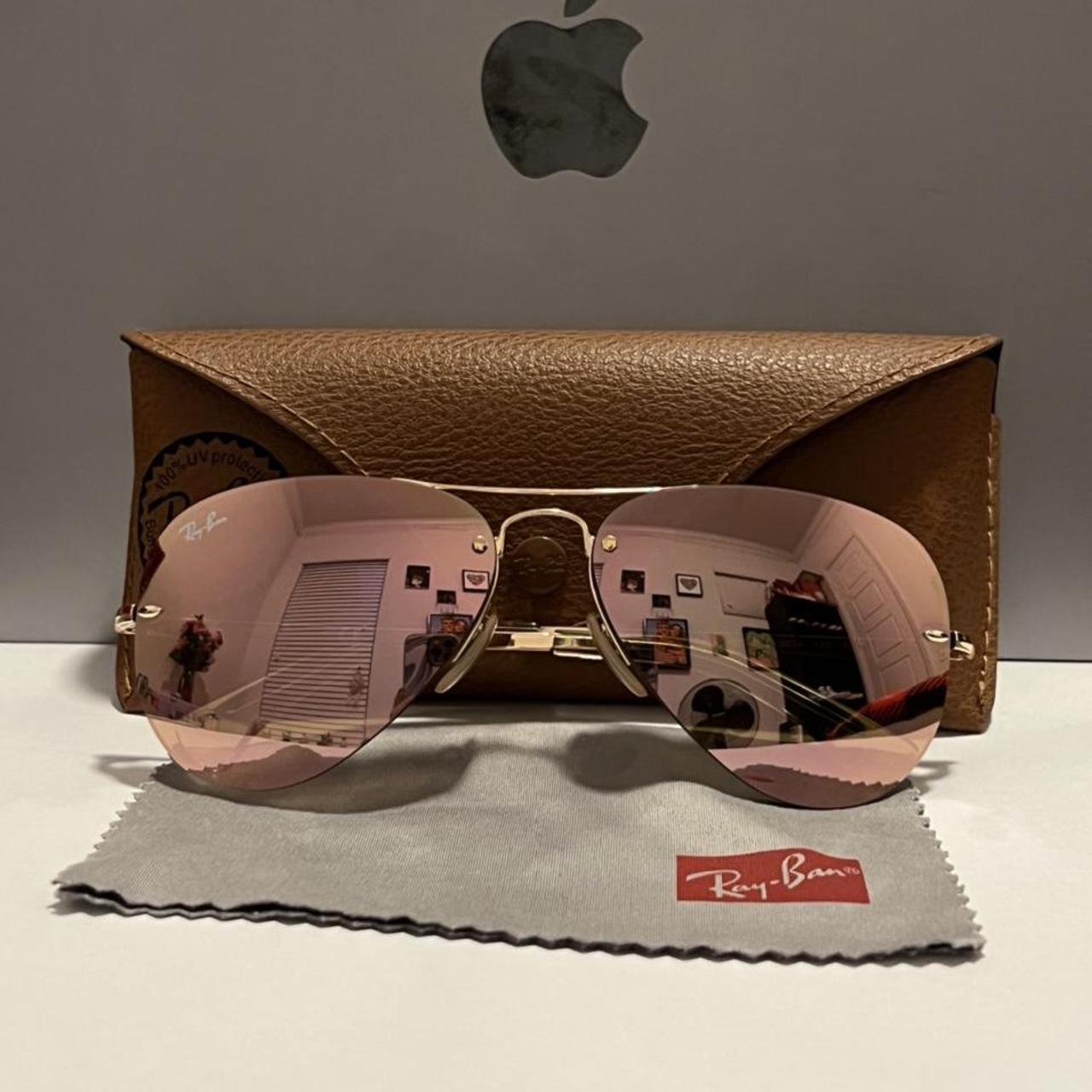 Women’s Gold/Pink Non-Polarized Ray-Ban Aviator...