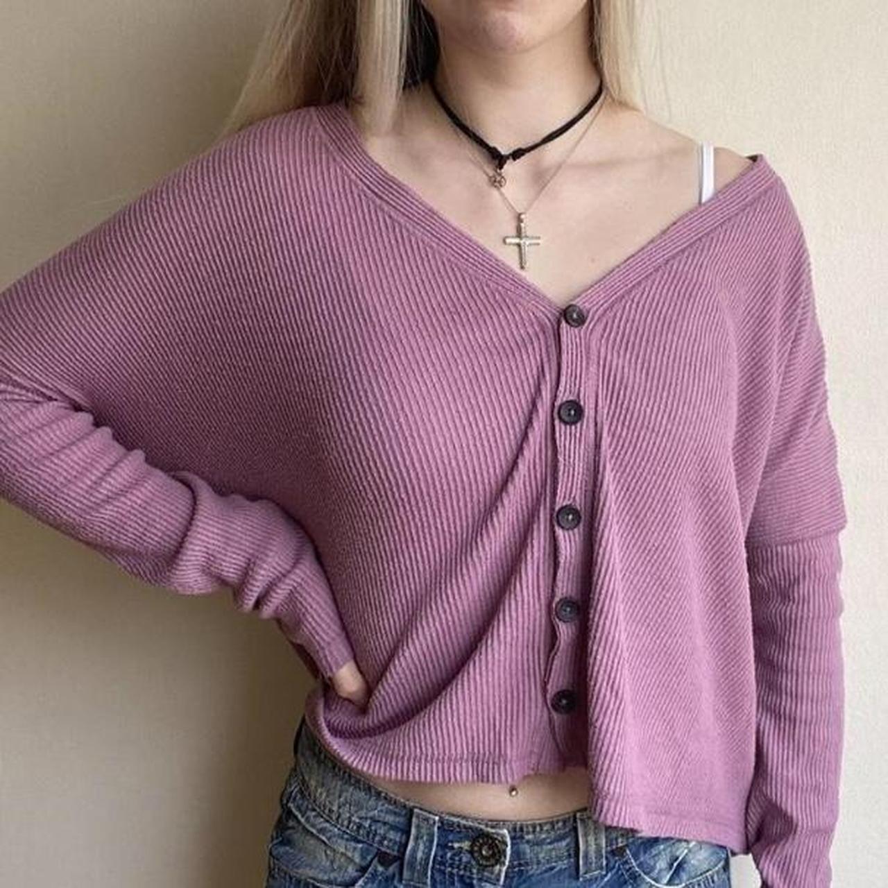 Urban outfitters lilac purple top tshirt cardigan - Depop