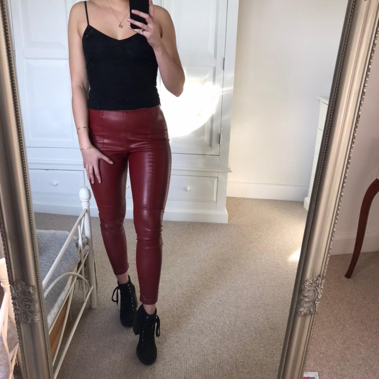 Zara Women's Red Trousers | Depop