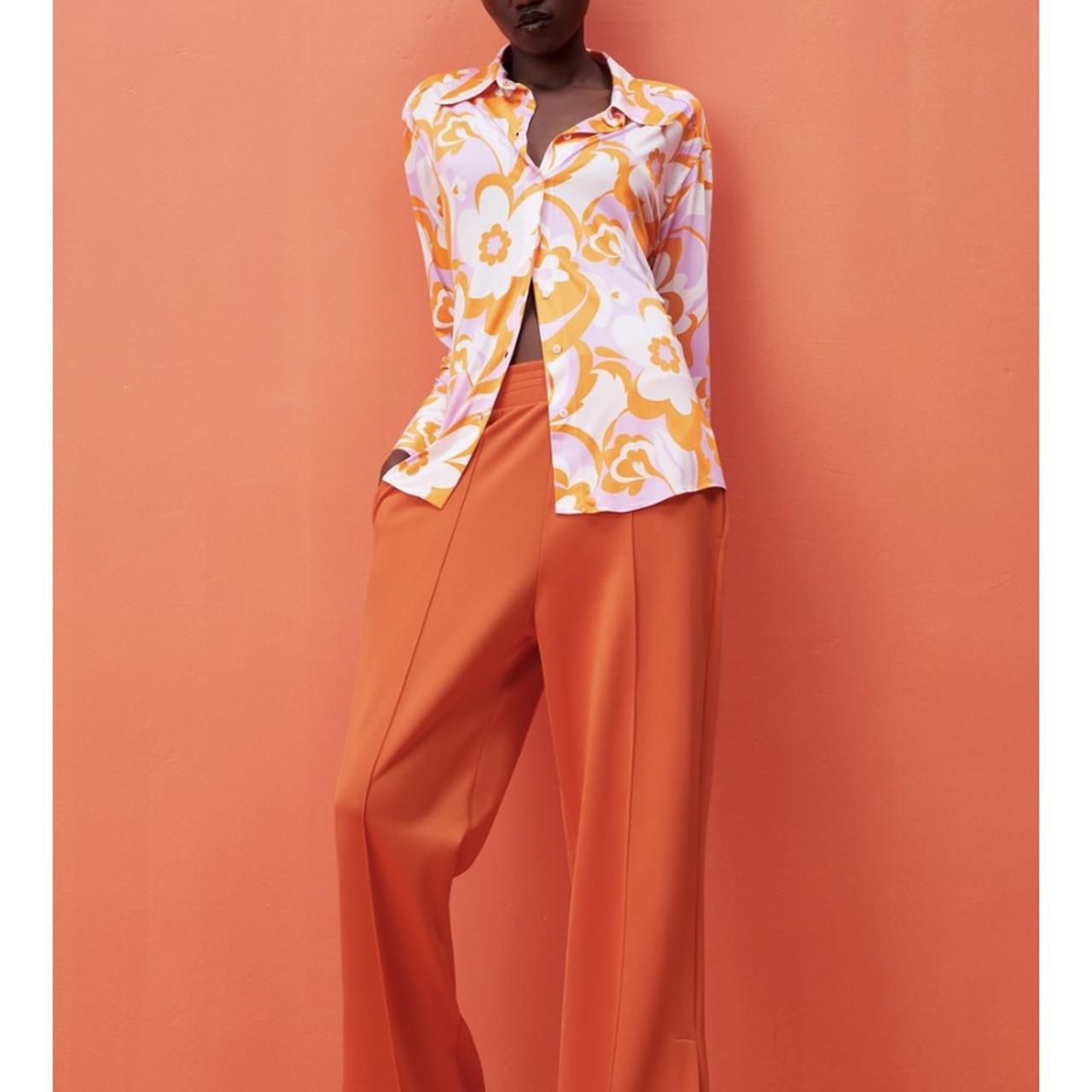 Trousers Zara Orange size XL International in Polyester  27237495