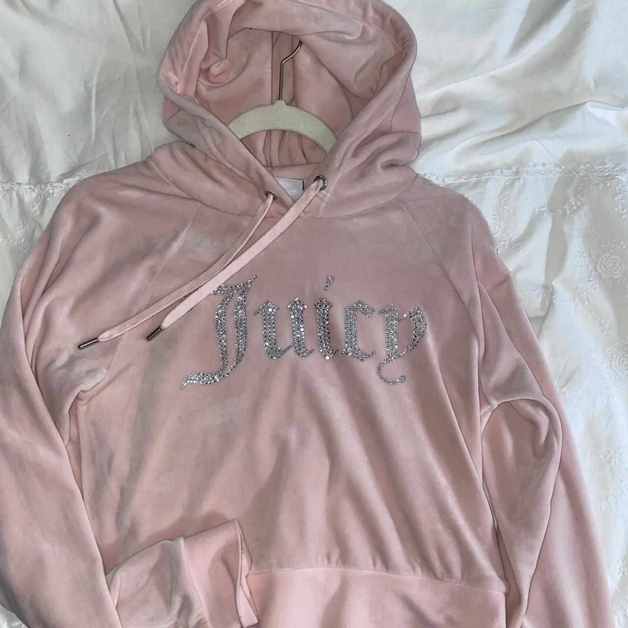 Juicy couture pink velour hoodie size S Perfect... - Depop