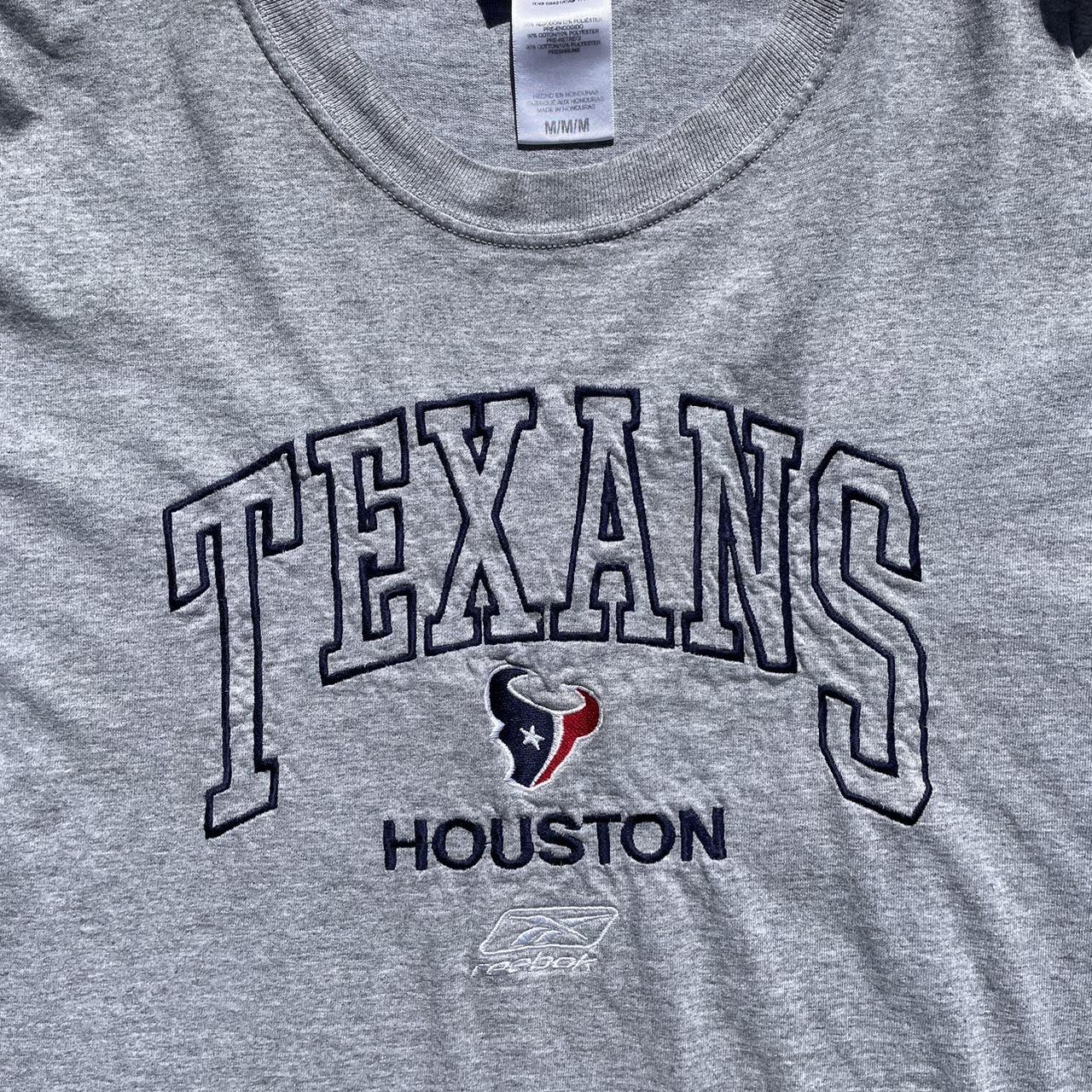 Houston Texans Reebok T-Shirt Size Medium Gray Graphic Logo