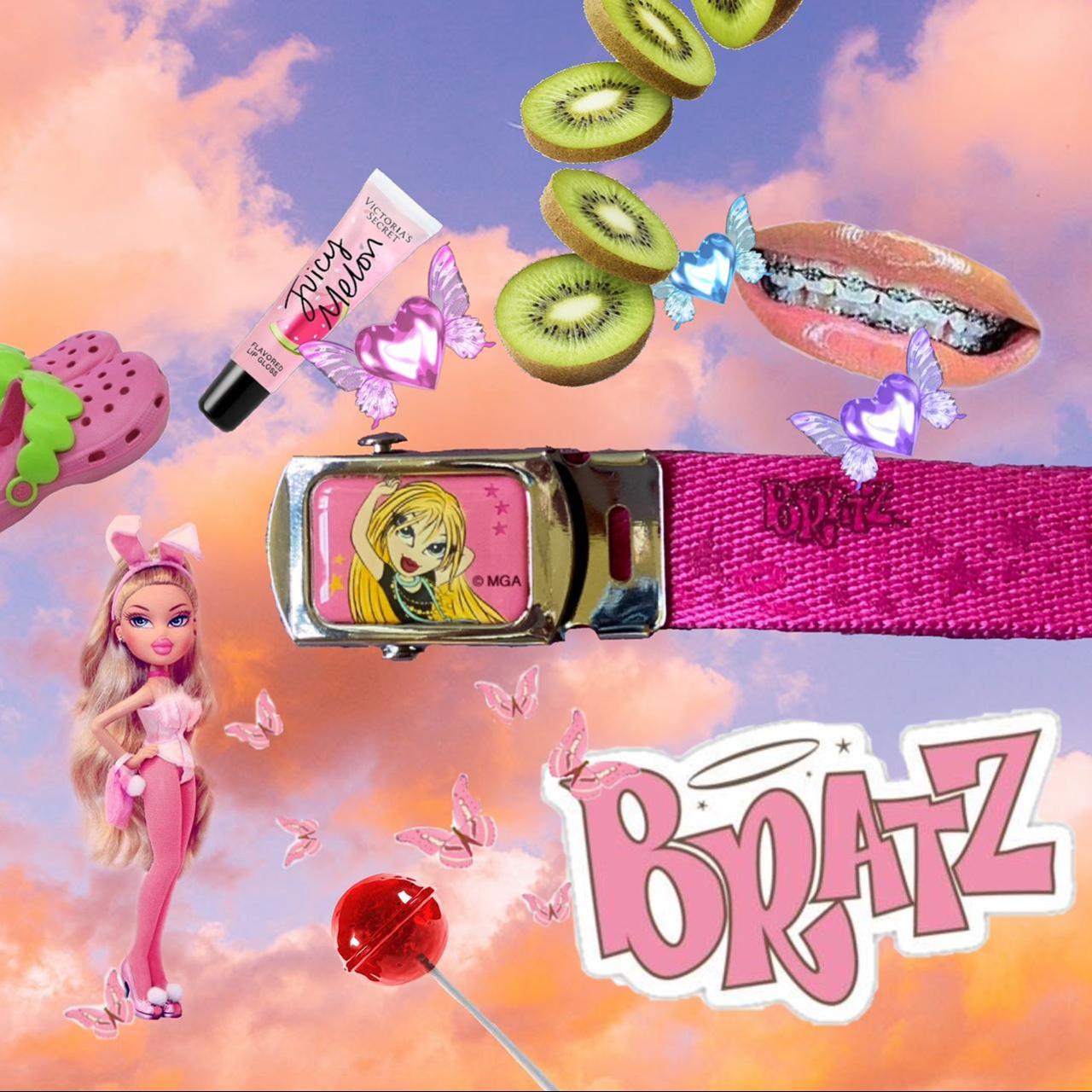Bratz Women's Pink and Silver Belt | Depop