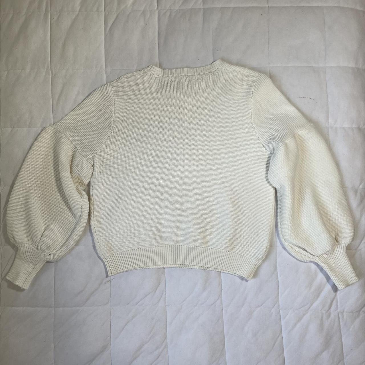 Verge Girl white puff sleeve cropped sweater size... Depop