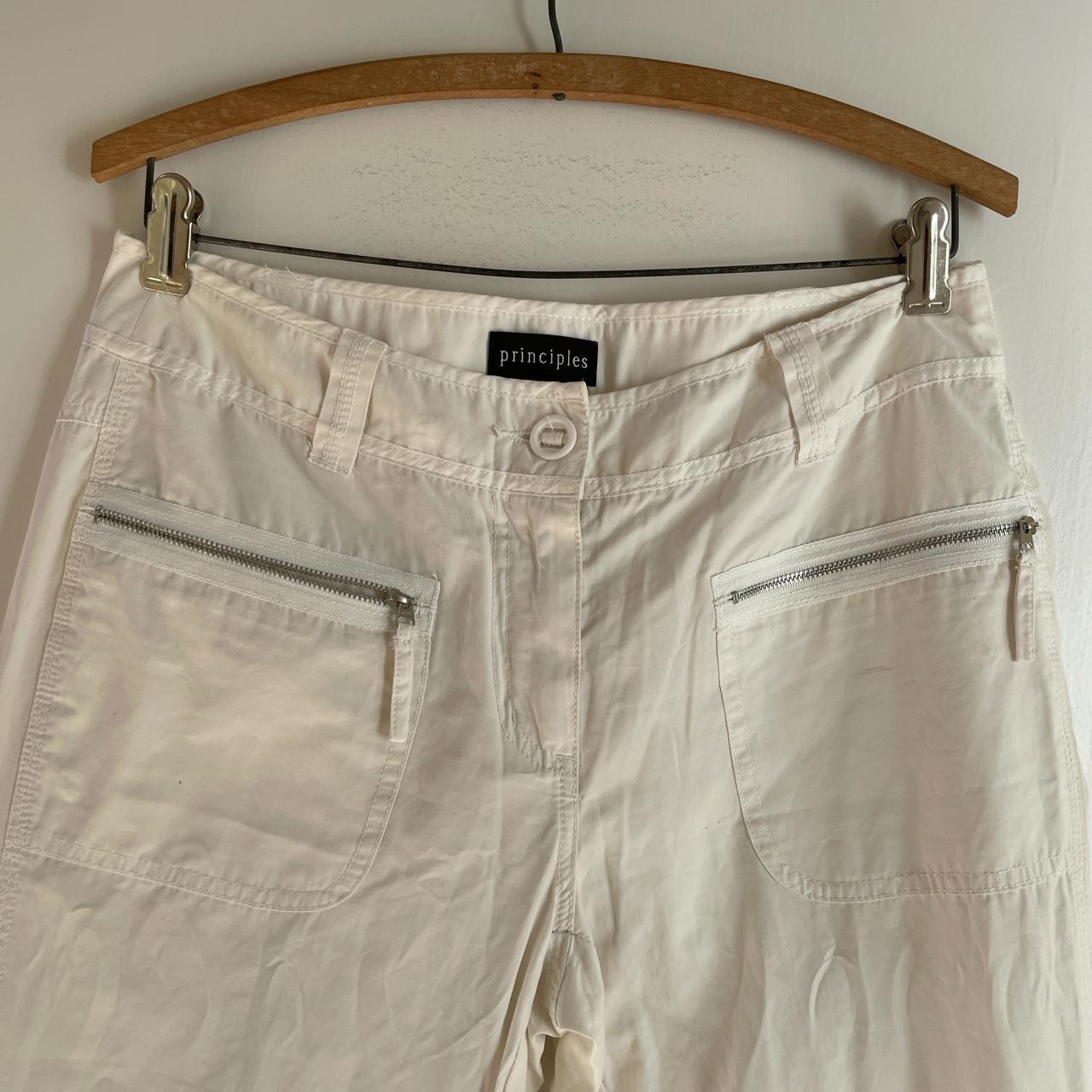 Principles cute white low rise trousers loose leg... Depop