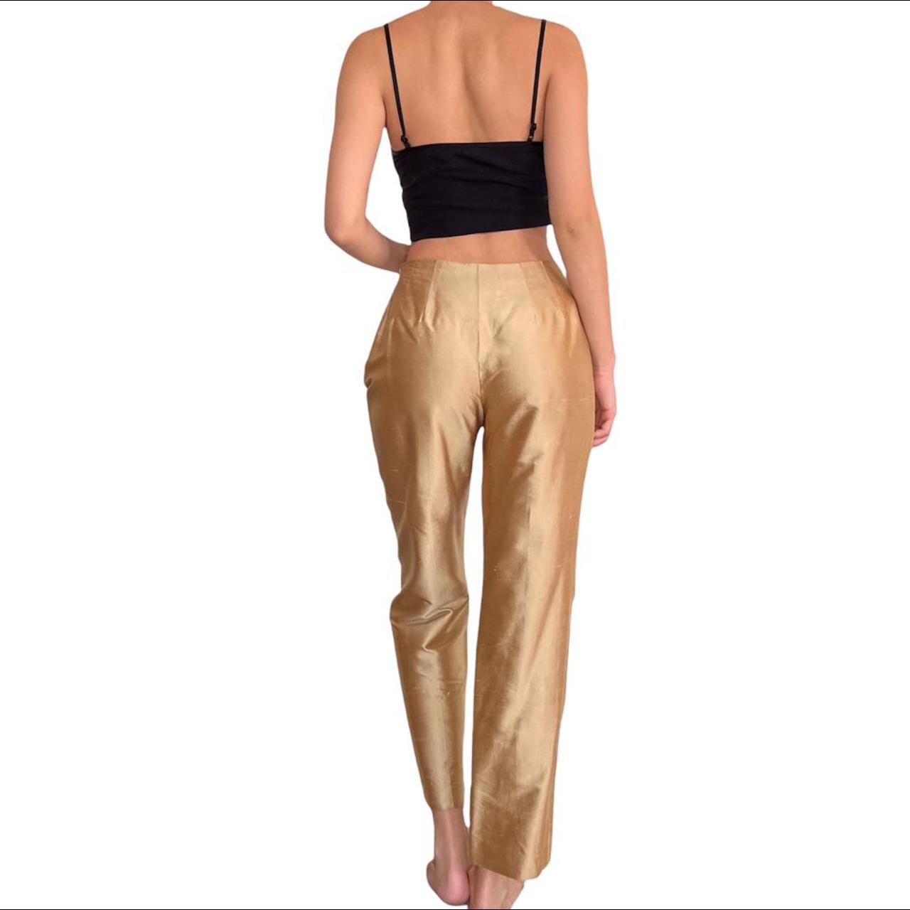 100% silk golden Talbots petites trousers! fits... - Depop