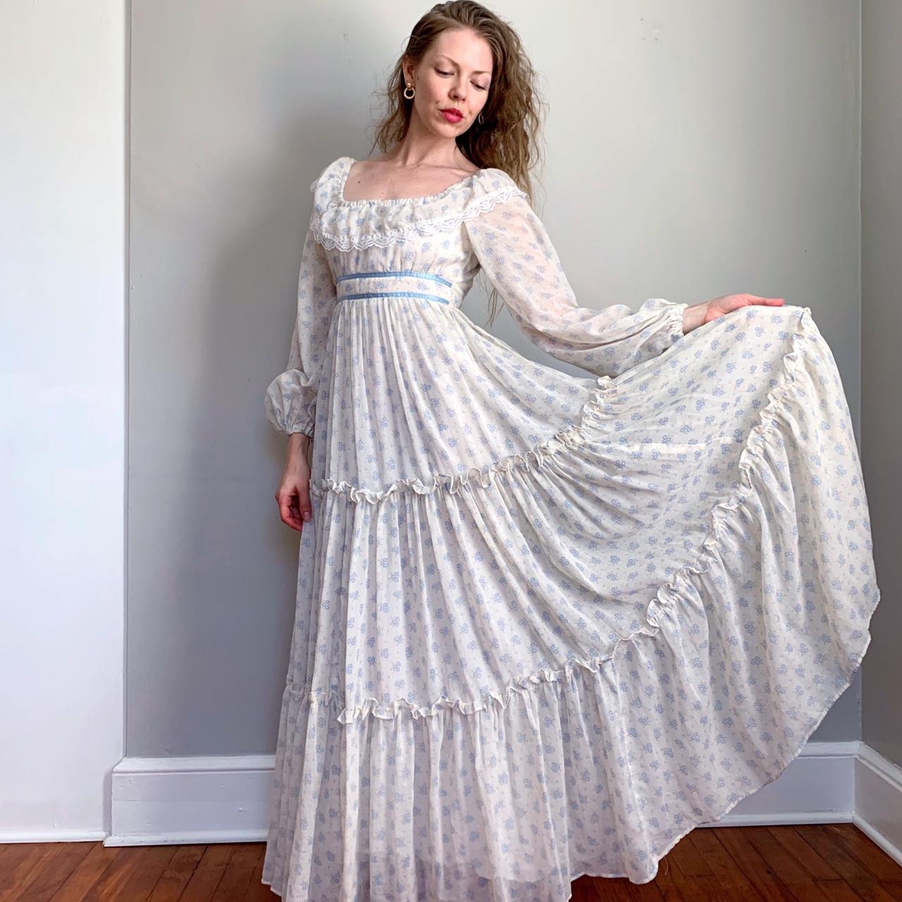 Vintage Floral Gunne Sax Dress S Depop