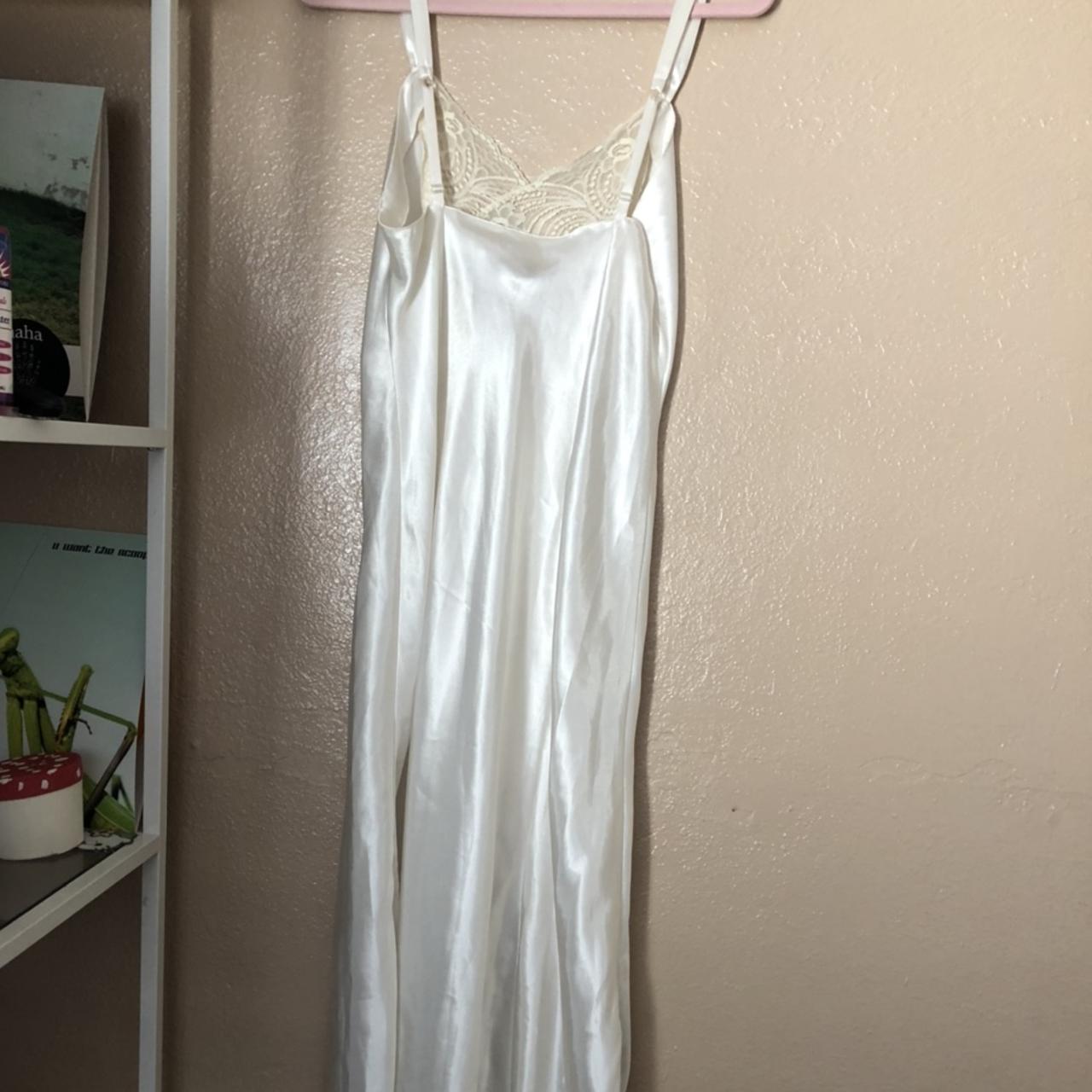 white vintage Victoria’s Secret long slip maxi... - Depop