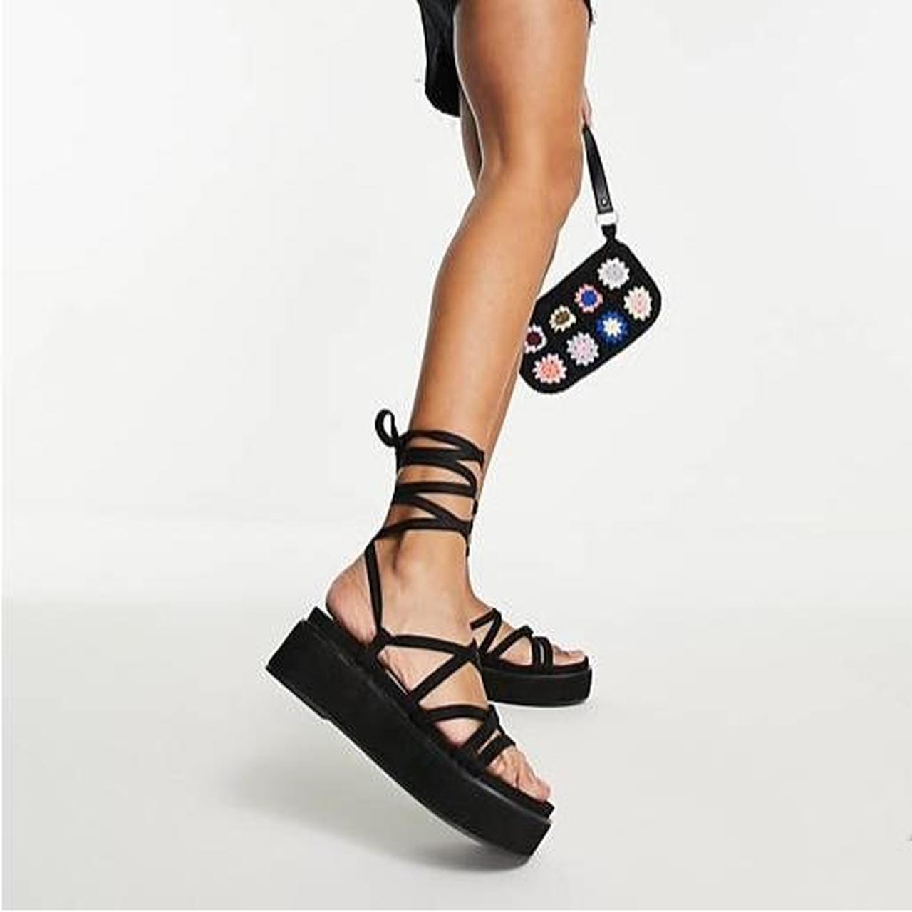 Tie leg platform on sale sandals