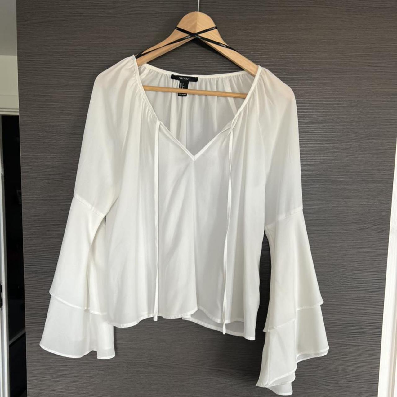 Forever 21 white blouse - Depop