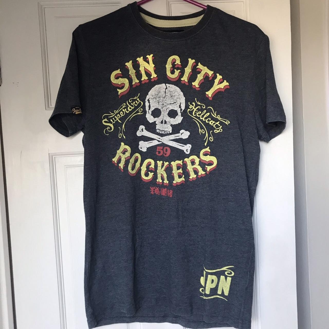 Men’s Superdry Sin City Rockers T-shirt - Textured... - Depop
