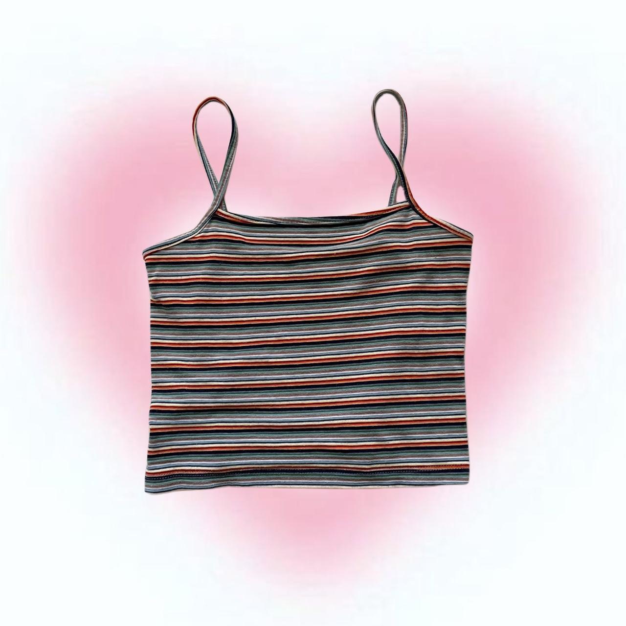 90s y2k style brandy melville rainbow striped... Depop