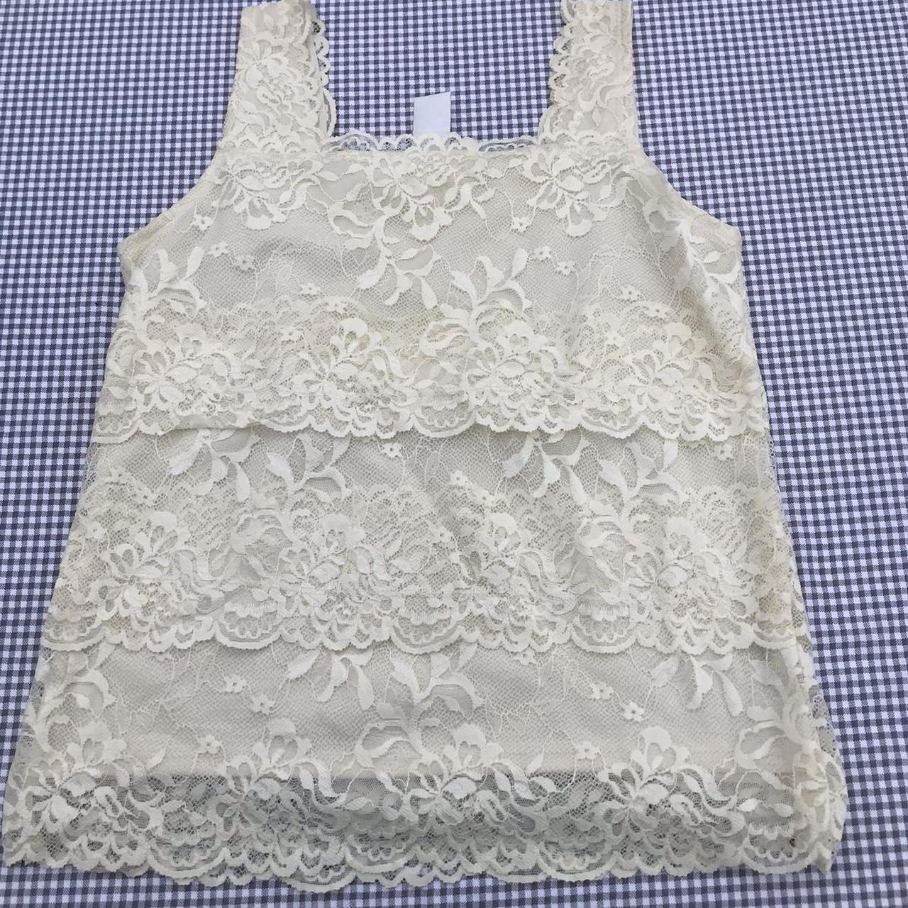 Cream Lacey top by Chadwick’s Size small Price... - Depop