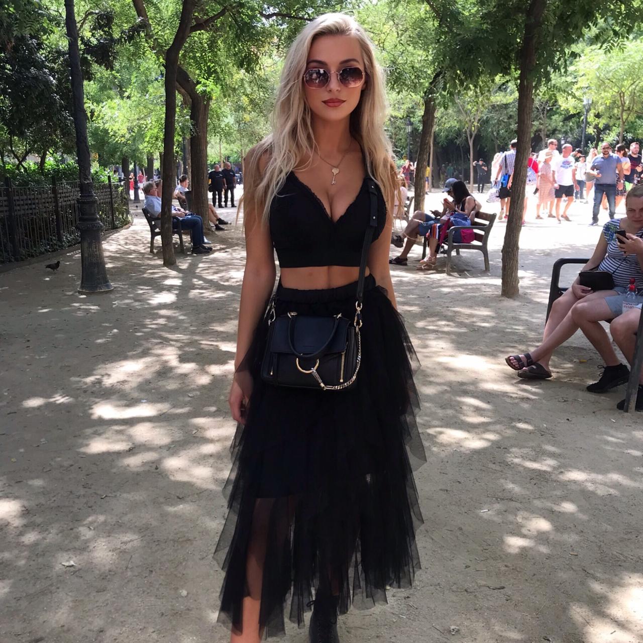 Black long tutu material Worn Size Depop