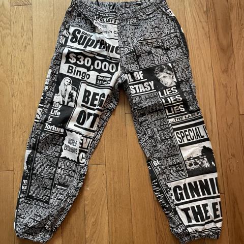 Supreme newsprint skate pant. Comes with original... - Depop