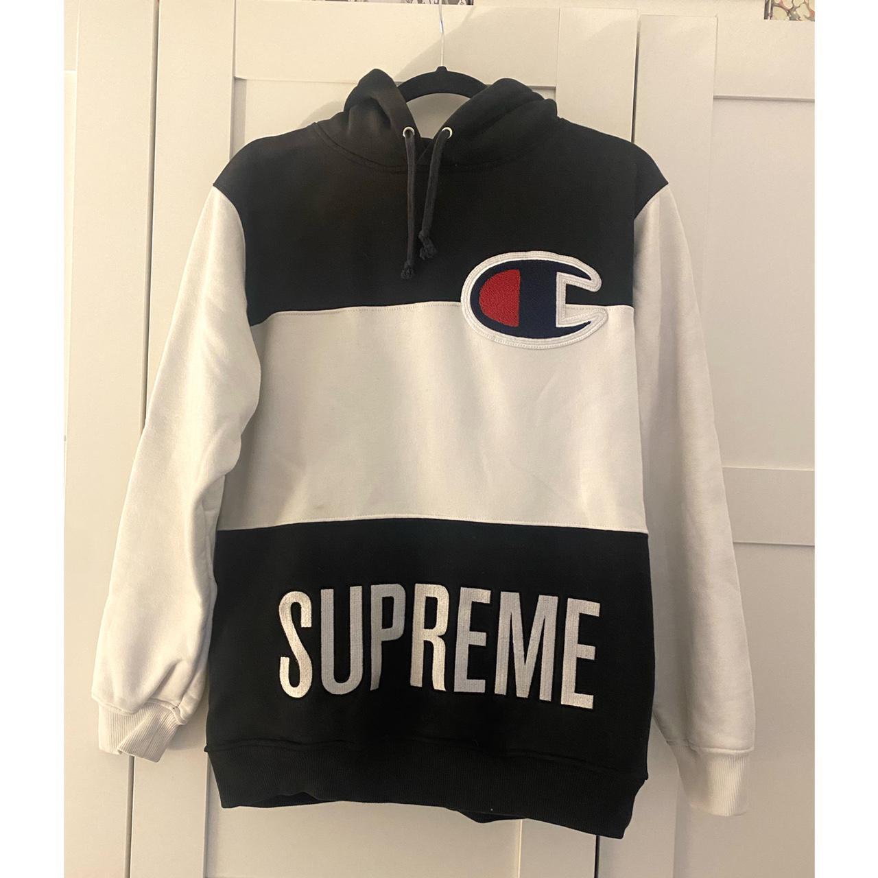 Men’s Supreme x Champion Hoodie - Size... - Depop