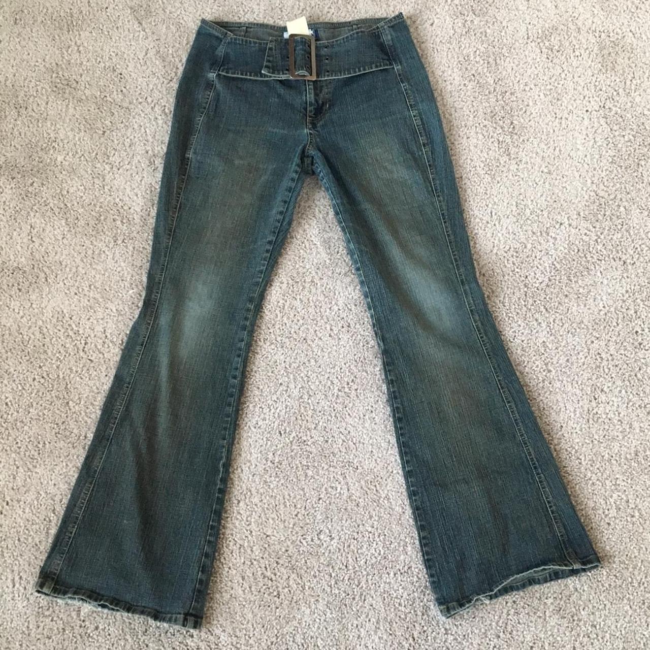 Y2k low rise jordache jeans with cool buckle details... - Depop