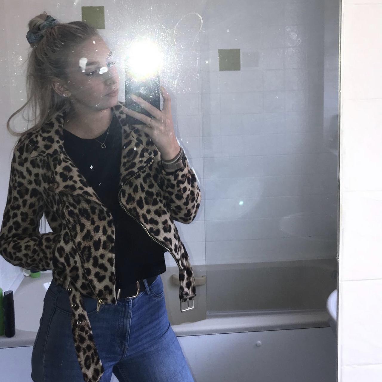 leopard print biker jacket zara