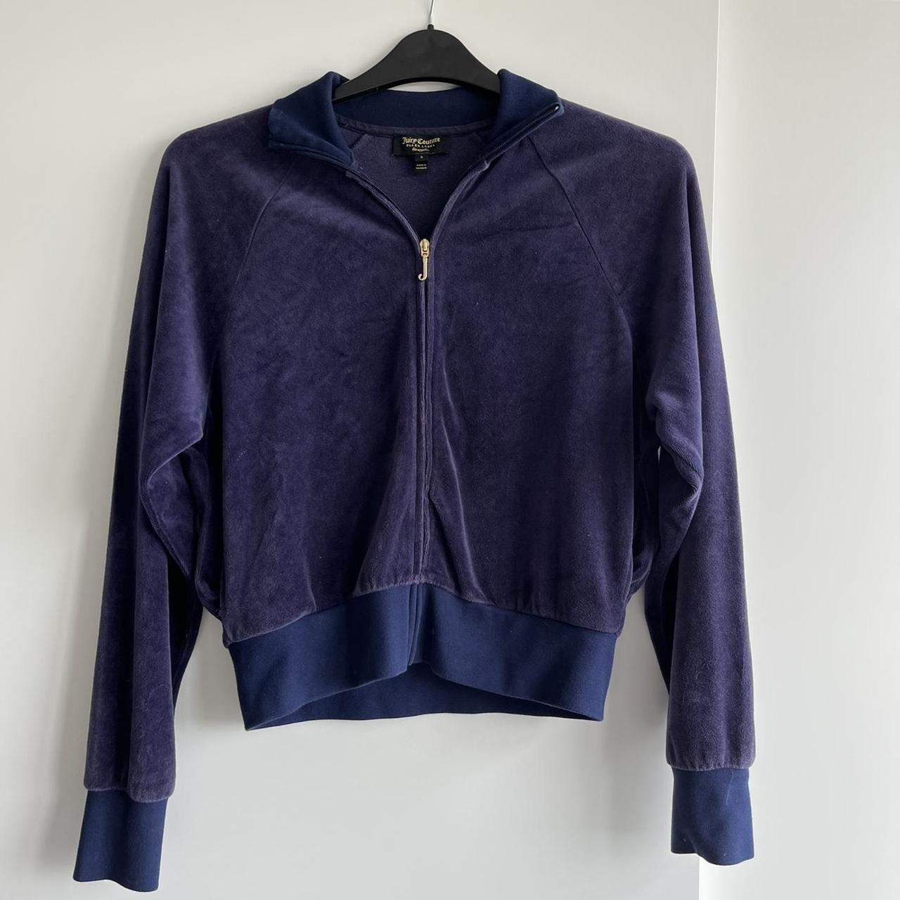 black label juicy couture blue velour jacket offers... - Depop