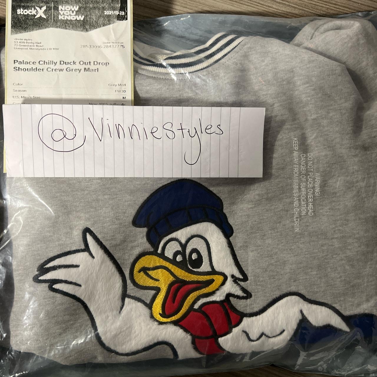 Palace Chilly duck out drop shoulder crew medium - Depop