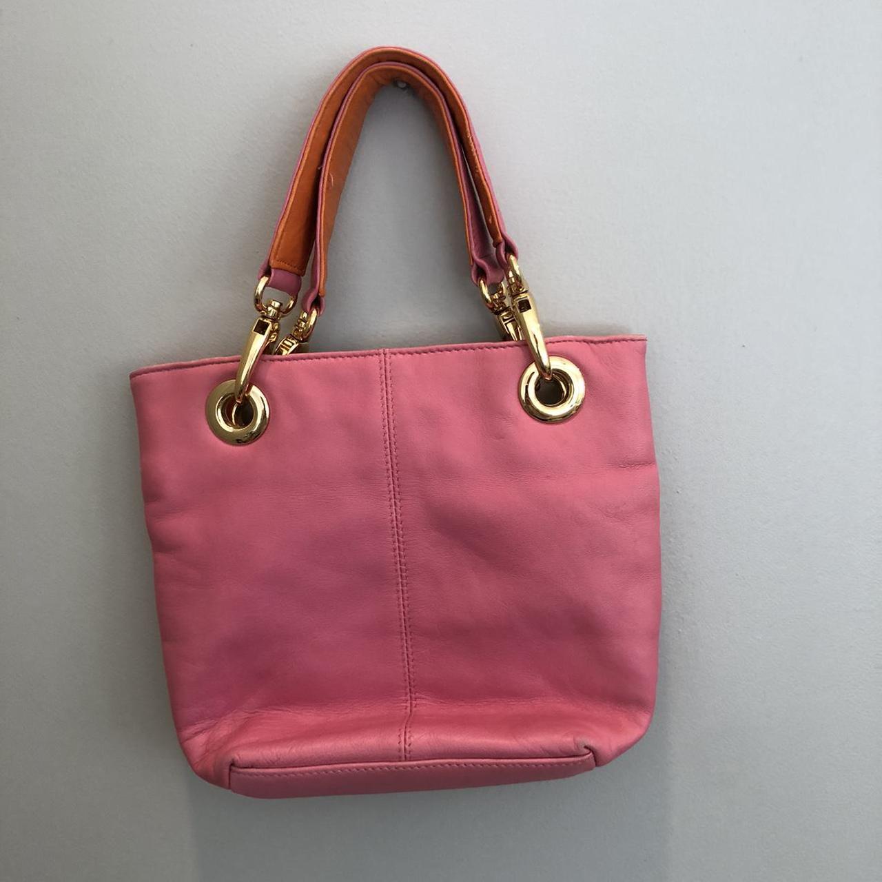 Cute y2k mini pink and orange purse with gold... Depop