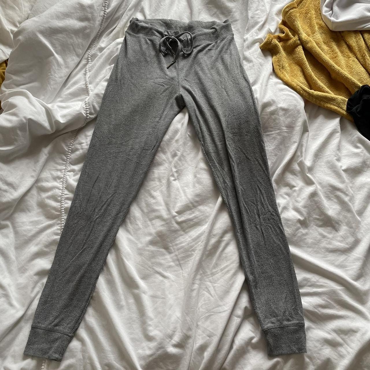 Topshop grey ribbed skinny joggers in a size 10