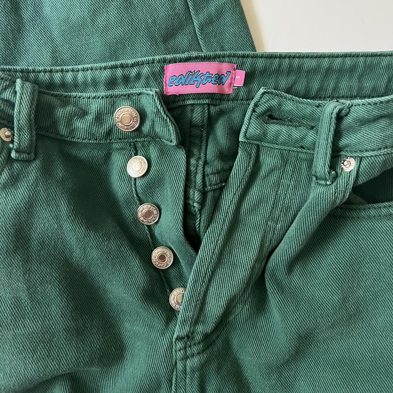 Edikted Reigan Wide-Leg Jeans in color green! Repop-... - Depop