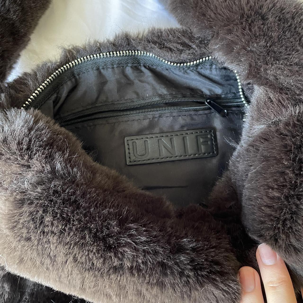Unif brown faye fluffy bag in perfect condition,... - Depop